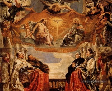 La Trinité adorée par le duc de Mantoue et sa famille Baroque Peter Paul Rubens Peinture à l'huile